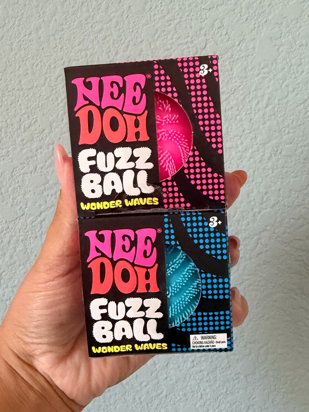NEE DOH Fuzz Ball Sensory Toy - Pink or Blue